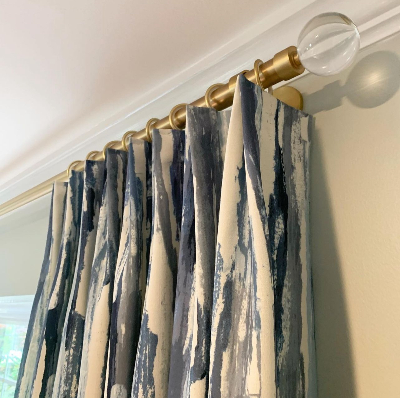 Accent panels in blue top